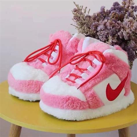 nike plush sneaker slippers.